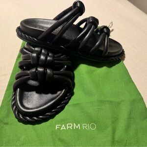 FARM Rio Black Tie Sandals